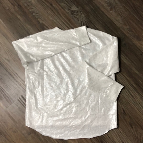 Enough About Me Shimmery Silver Sweater - Picture 2 of 4